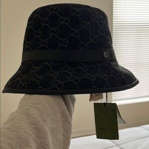 Gucci Black/grey denim Bucket Hat